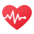 a red heart icon with lifeline through it